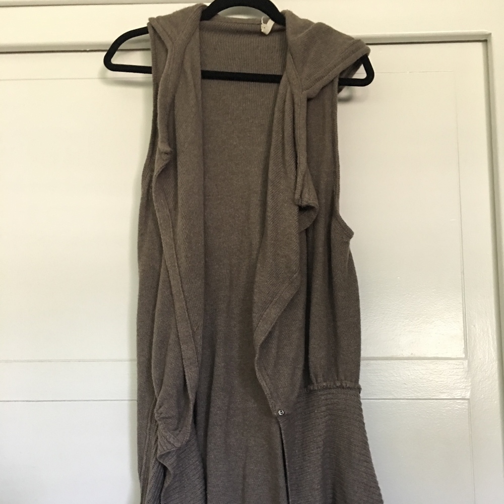 long vest sweater gray